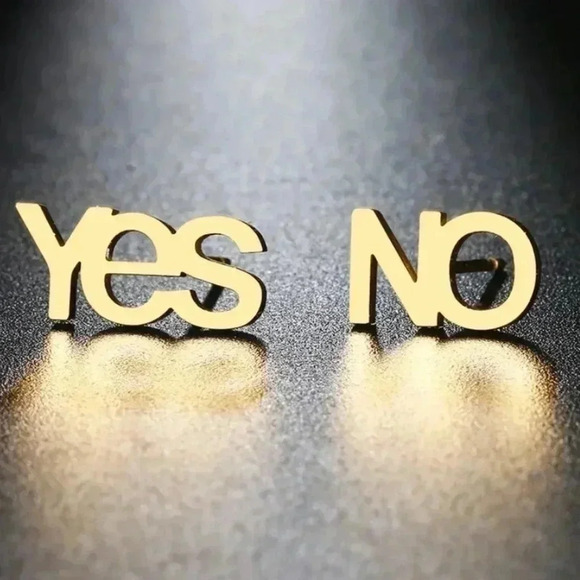 Yes Or No Stainless steel Earring - Picture 1 of 1